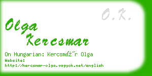 olga kercsmar business card